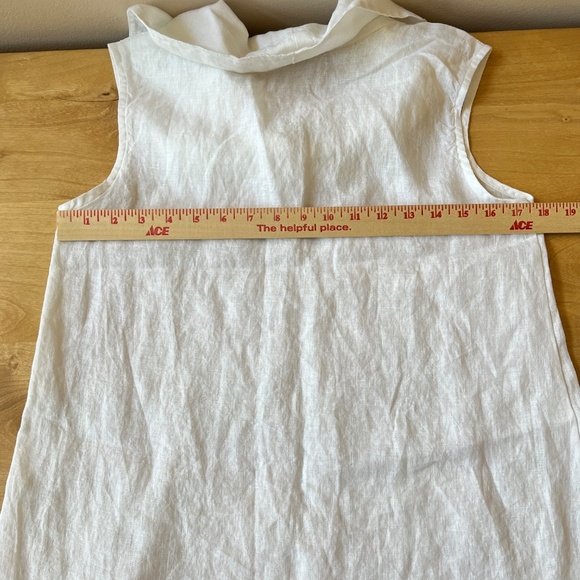 CHALET TUNIC S 100% LINEN COWL BREATHABLE COASTAL GRANDMA SUMMER RESORT CHIC - Picture 7 of 10